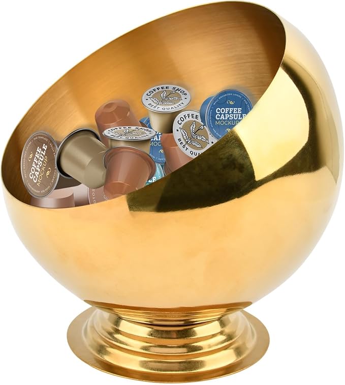 Coffee Pod Holder Large Capacity Coffee Pod Storage K Cup Organizer Espresso Pods Holder Espresso Capsule Storage for Counter(COLOR:gold)