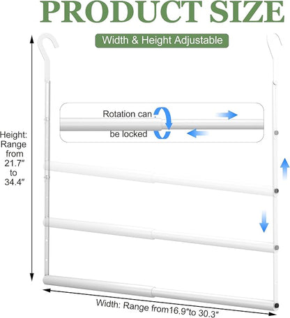OPKING Double Hanging Closet Rod Extenders Adjustable Width & Height Space-Saving, White