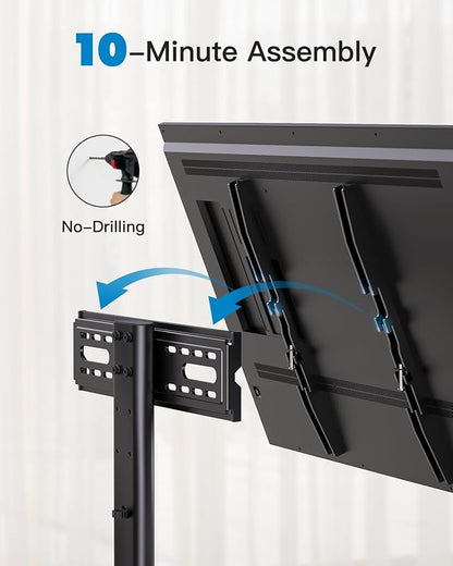 PERLESMITH Universal TV Stand Legs for 32-70 inch TVs up to 99 lbs, Height Adjustable Tabletop Television Stand Mount, Universal TV Base for Livingroom & Bedroom, VESA 400x400mm PSTVS04-N2