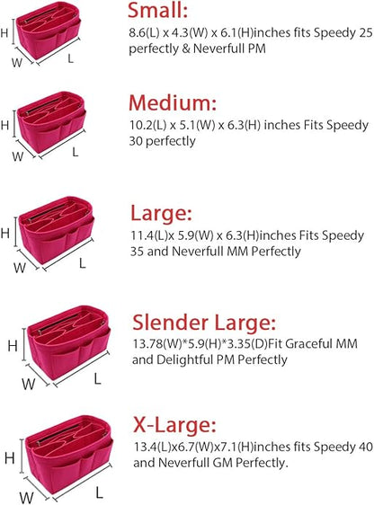 LEXSION Felt Insert Bag Organizer Bag In Bag For Handbag Purse Organizer Fits Speedy Neverful