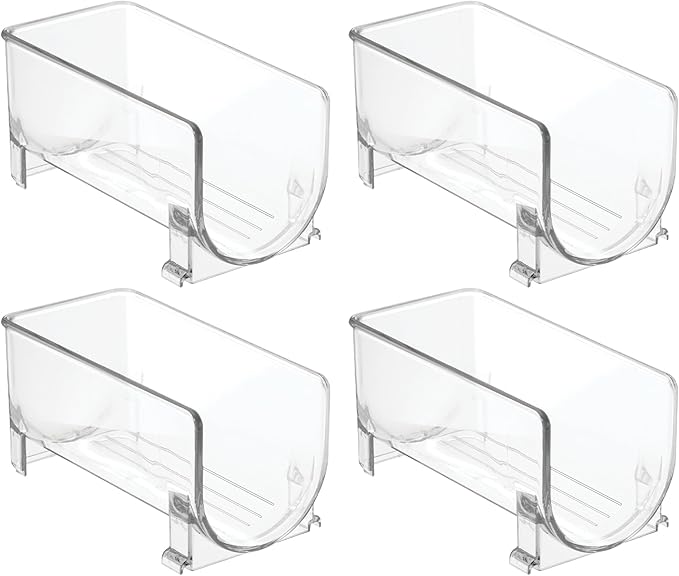 iDesign Stackable Bottle Holder for Water or Wine Bottles - Set of 4 - Clear