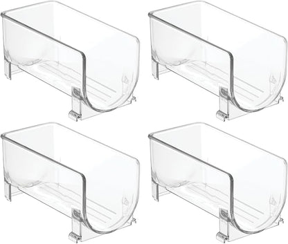 iDesign Stackable Bottle Holder for Water or Wine Bottles - Set of 4 - Clear