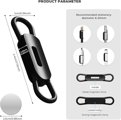 10 Pack Magnetic Pen Holder for Refrigerator, Adjustable Pen Pencil Holders, Silicone Flexibl Pencil Holder for Whiteboards, Desk, Clipboard(Black)