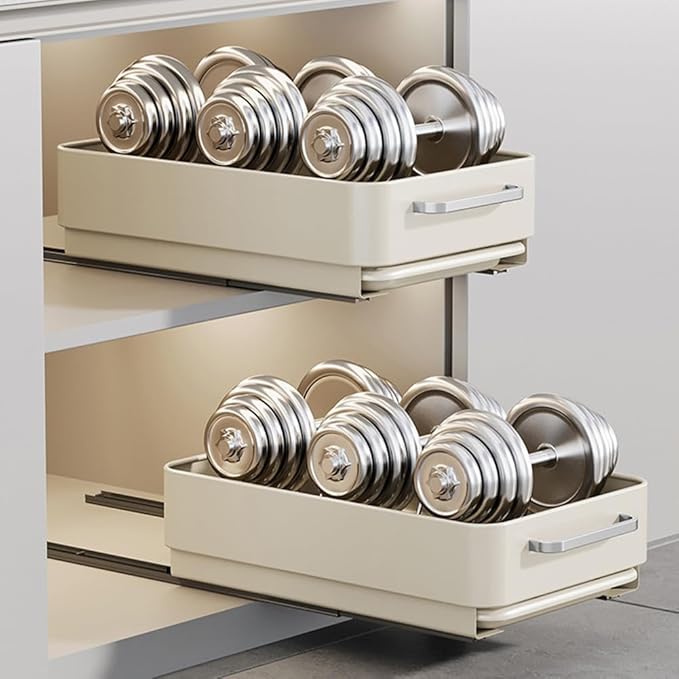 Under Basin Slide-Out Dish Drying Rack (Matte White Deep Shelf): Heavy-Duty Carbon Steel with Drip Tray – Kitchen Cabinet Storage for Pots/Pans/Plates