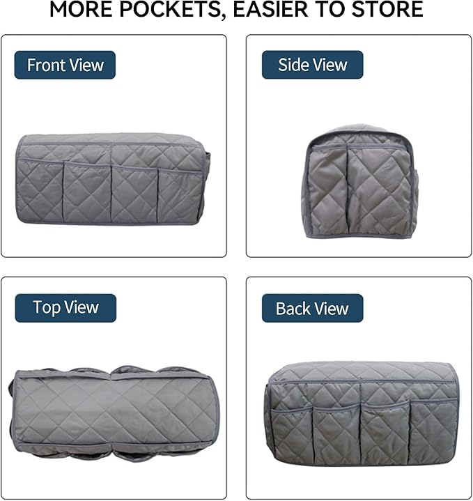 MEHIDFY Armchair Caddy, Waterproof Sofa Armrest Organizer, Non Slip Recliner Organizer, Remote Holder for Recline, Recliner Caddy with 14 Pockets Storage for TV Remote, Phone, Magazine (Grey)