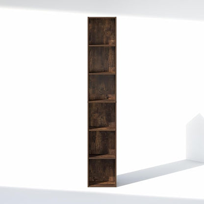 Furinno Cubicle 6-Tier Closet Organizers and Storage, Closet Organizer, Open Shelf Closet Storage, 21.1" W, for Wardrobe, Bedroom, Living Room, Amber Pine
