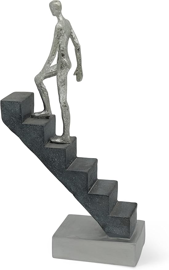Vaudagio Modern Desk Decor 'Top of The Rock' - Abstract Sculpture 11" as Motivation - Modern Home Decor Figure Made of Marble Resin - Aesthetic Statue for Living Room & Office décor as a Gift