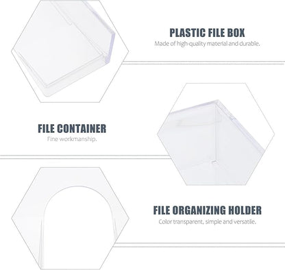 WOFASHPURET Stackable A4 Plastic File Box Desktop Organizing Storage Container Office Document Holder Lightweight File Case for Home and Office