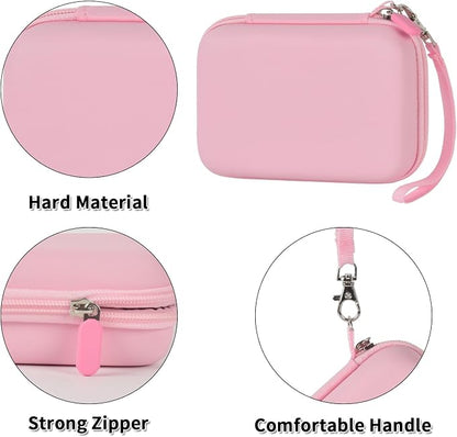 Comecase Case Compatible with Nelko P21/ for Phomemo D30 D35 Label Maker Machine, for JADENS D11/ for SUPVAN Mini Labeler Sticker, Labler Maker Storage for Tape&Accessories - Pink