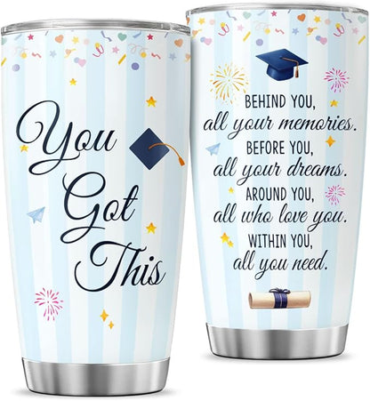 Graduation Gift for Her or Him, Inspirational Quote 20oz Stainless Steel Insulated Travel Mug, Keepsake Tumbler for College High School Senior Celebration