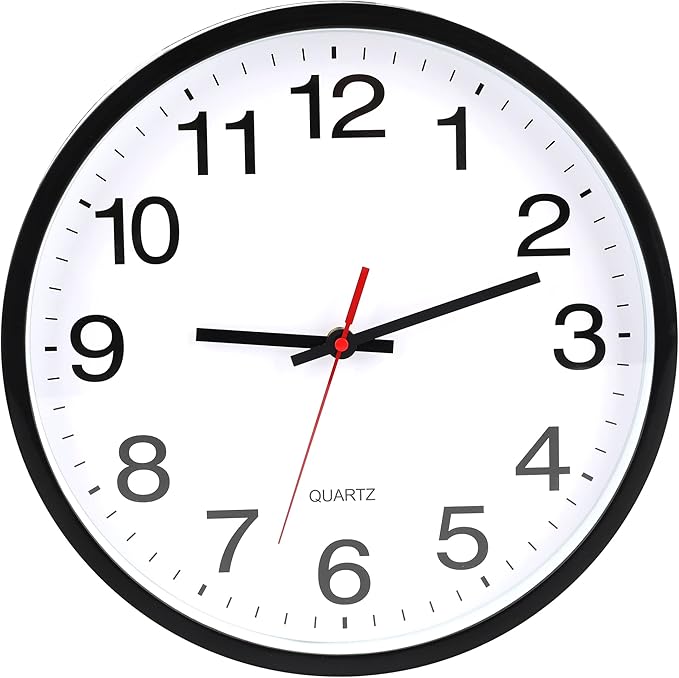 OceeK 12 Inch Wall Clock, Modern Wall Clocks Battery Operated, Silent Non-Ticking Analog Classic Clock Decorative,Black
