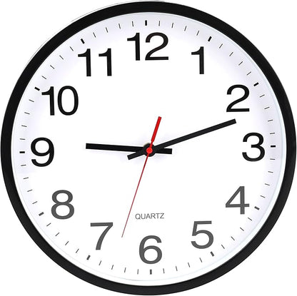OceeK 12 Inch Wall Clock, Modern Wall Clocks Battery Operated, Silent Non-Ticking Analog Classic Clock Decorative,Black