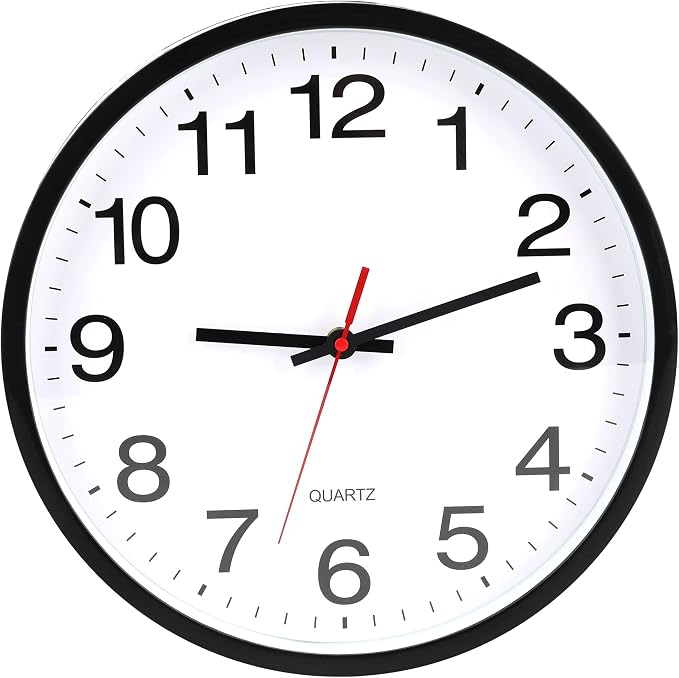 OceeK Wall Clock, Silent Non-Ticking, Modern Small Wall Clocks 8 Inch, Quality Quartz Battery Operated Analog Classic Clocks,Round