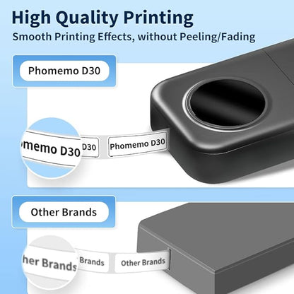 Phomemo D30 Label Maker Machine, Bluetooth Mini Label Maker for Kids School Items, Inkless Thermal Label Printer Portable Sticker Maker for Classroom Home Small Business Organizing