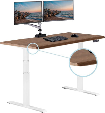 Vari ComfortEdge 60x30 Inch Adjustable Electric Standing Desk – Sit Stand VariDesk with Memory Presets, Sloped Edge, 200 LB Capacity + Tool-Free Assembly (Walnut)