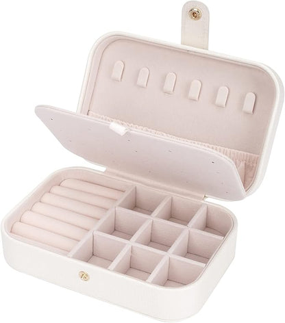 Travel Jewelry Box, Jewelry Organizer for Girls Gift Small Jewelry Storage Box for Necklace Ring and Earrings Girls Jewelry Box/WHITE