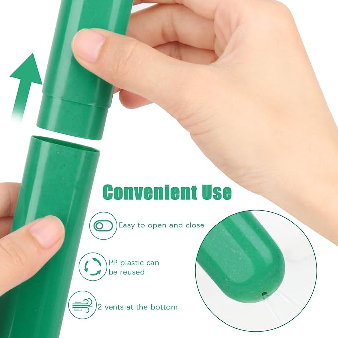 Hooqict 4 Pack Travel Toothbrush Case Portable Travel Toothbrush Holder Plastic Toothbrush Container Protector Cover for Traveling, Camping, Home, School, Business