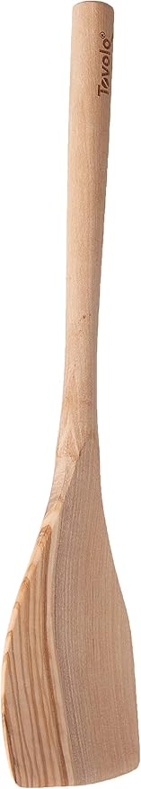 Tovolo Olivewood Angled Turner Spatula, Natural Wood Turner for Cooking & Baking, Wide Flat Edge Pancake Flipper, Safe for Nonstick Pans & Cast Iron Skillets, 12.5" Kitchen Tool