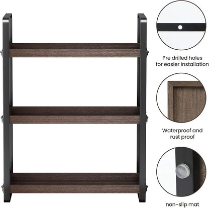 Bathroom Counter Organizer,Bathroom Countertop Organizer,Counter Shelf,Countertop Storage,Organization and Storage,Makeup Shelf,Sink Caddy(Brown 3 Tier)