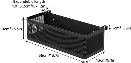Bedside Caddy Shelf for Bunk Bed, Office Cubicle Walls, Crib Rails, Dorm Bed College Dorm Room Essentials Bed Shelf for Cell Phone Headphone Magazine Snacks (Black, L13.78in*W5.12in*H3.94in)