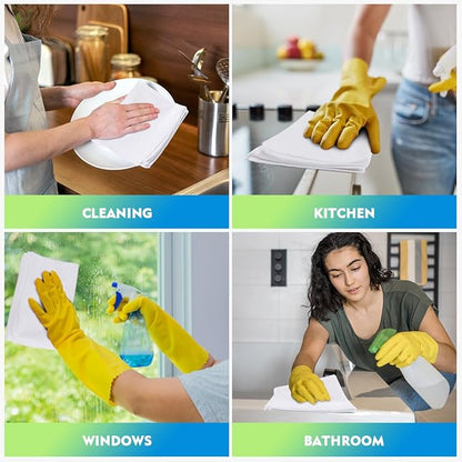 HOMEXCEL White Microfiber Cleaning Cloth 12 Pack, 12.5 x 12.5 inch Microfiber Towels for Cars, Ultra Absorbent Car Washing Cloth, Lint Free Streak Free Cleaning Rags for Car, Kitchen, and Window
