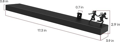 Artori Floating Toilet Paper Shelf Storage - Bathroom Wall Decorations, Tilted Wall Toilet Paper Holder, Mounted Toilet Decor Organizer for Tissue Rolls, Wipes, Towels, & More - Avalanche Black