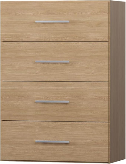4 Drawer Short Tower Closet Unit, Modular Closet System, Wood Closet System Organizer with Storage for Walk In Closets, Clothing Rack Closet for Hanging Clothes, Bedroom, Wood, 19.5"W