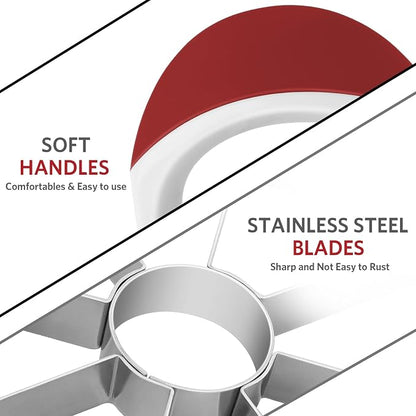 Asdirne Apple Slicer & Corer Set, Apple Cutter and Fruit Slicer with Sharp Stainless Steel Blades and Ergonomic Non-Slip Handles, Ideal for Cutting a Wide Range of Fruits, Red