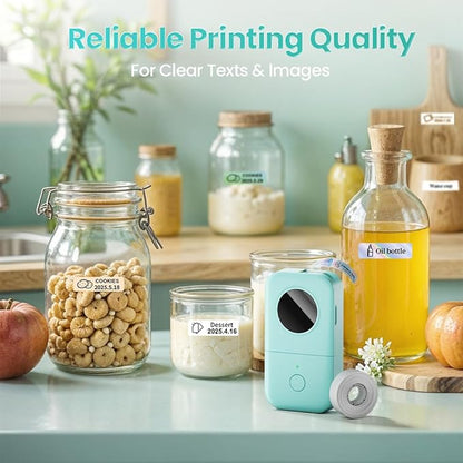 Phomemo Label Maker Machine with Tape, D30 Portable Mini Label Printer, Small Bluetooth Label Makers Handheld Thermal Sticker, Multiple Templates Fonts Icon Custom Name Label for Home Kids, School