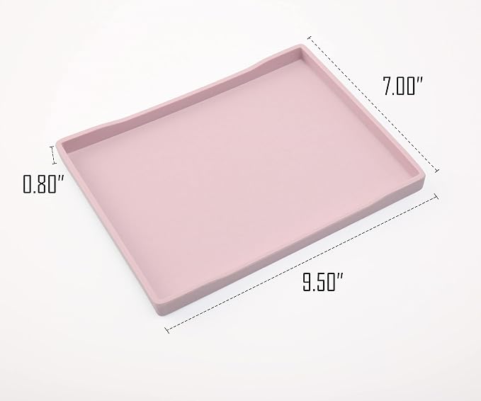 Pink Small Serving Tray (9.5 x 7 inch), Countertop Organizer for Bathtub Bathroom Vanity Items, Serving Accessory, Coffee, Drinks, Tea, Party, Spa, Perfume and Display Use.