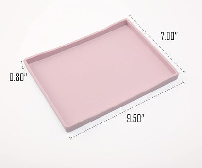 Pink Small Serving Tray (9.5 x 7 inch), Countertop Organizer for Bathtub Bathroom Vanity Items, Serving Accessory, Coffee, Drinks, Tea, Party, Spa, Perfume and Display Use.