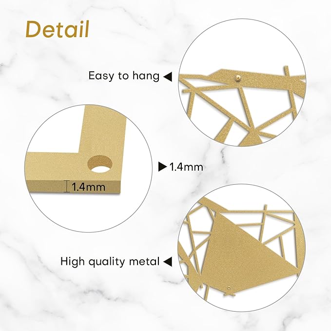 SIGNLEADER Metal Wall Art Decor Galloping Horse Modern Abstract Wall Sculpture Hangings Home Decoration for Living Room, Bedroom, Bathroom, Kitchen, Outdoor - 30" Gold