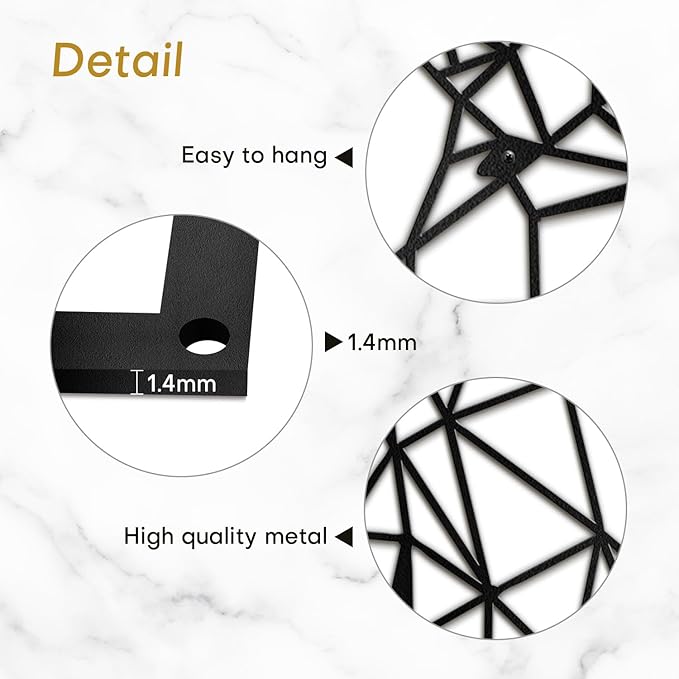 SIGNLEADER Metal Wall Art Decor Sad Unicorn Modern Abstract Wall Sculpture Hangings Home Decoration for Living Room, Bedroom, Bathroom, Kitchen, Outdoor - 18" Black