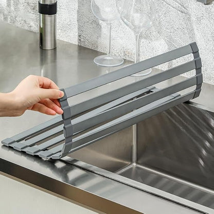 Mistifi Sink Drying Rack Over-The-Sink Dish Drying Rack – Expandable & Adjustable Stainless Steel Rack, Space-Saving Countertop Organizer