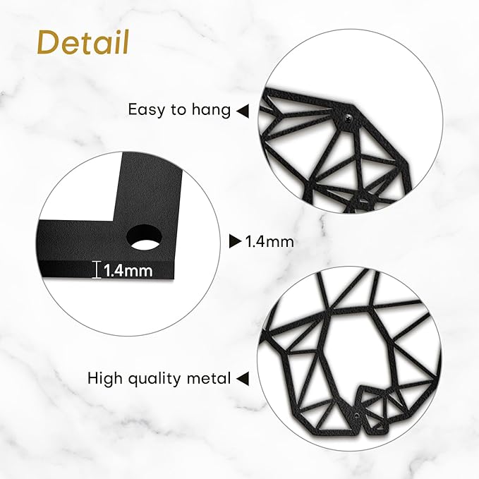 SIGNLEADER Metal Wall Art Decor Pregnant Elephant Modern Abstract Wall Sculpture Hangings Home Decoration for Living Room, Bedroom, Bathroom, Kitchen, Outdoor - 36" Black