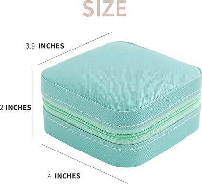 KElofoN Travel jewelry case Travel jewelry box Travel Jewelry Organizer Small Jewelry Organizer Box Gift for Girls Women with Mirror(Blue)