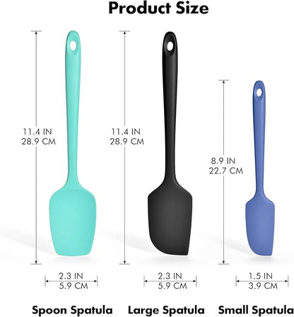 3 Pieces Silicone Spatula Set: Ironberry 600ºF Heat Resistant Food Grade Cooking & Baking Utensils, Kitchen Flexible Nonstick Rubber Scraper for Scraping, Mixing, Scrambling, Flipping (Multicolor 3)