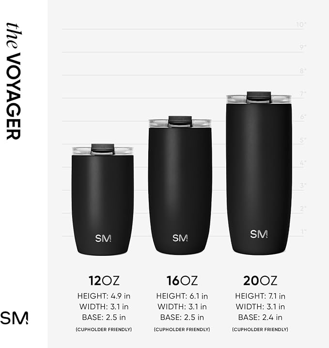 Simple Modern Voyager Tumbler with Flip Lid | Travel Coffee Mug | Insulated Stainless Steel Cold Brew Iced or Hot Coffee Cup | Gifts for Women Men Her Him | 12oz, Coconut Pearl