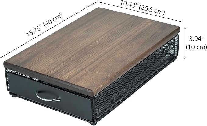 HiveNets for Vertuo Coffee Capsule Storage Drawer Compatible with Nespresso Vertuoline Pods Holder Metal and Wood Top Organizer (can hold 40 Pods)