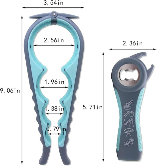 Bottle Opener for Arthritic Hand,Jar Opener for Old People, Children, Women, Those with Weak Hands,Multifunctional Kitchen Gadgets (04-Blue)