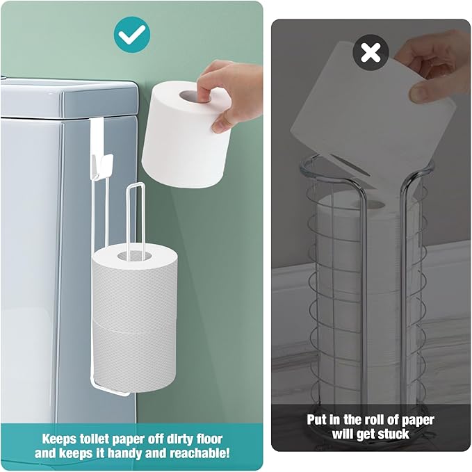 Conworld Toilet Paper Storage for 3 Roll Tissue, Over The Tank Toilet Paper Holder, Stainless Steel Rustproof Toilet Paper Holder Wall Mount, for Rv, Bathroom Storage and Organization, White, 1 Pack