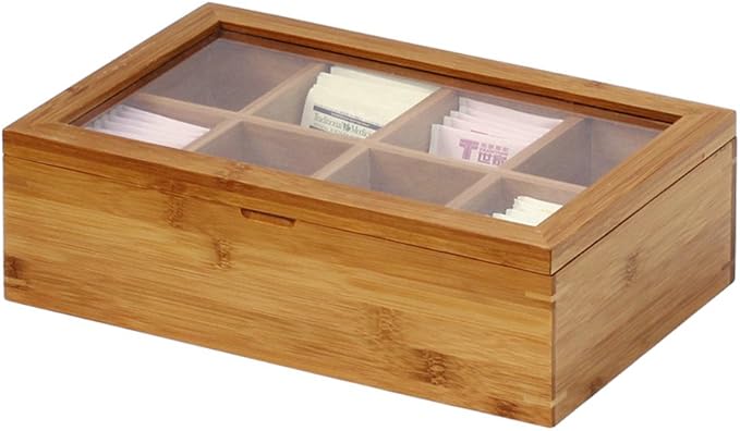 Oceanstar - TB1323 Bamboo Tea Box,12 Inch,Natural,(Pack of 6)