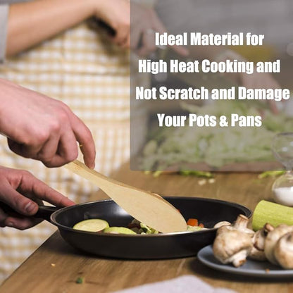 Print Supremacy 5 PCS Natural Eco-Friendly Bamboo Cooking Utensil Set/Spoon,Folk & Spatula Mix/Non Stick Wooden Kitchen Gadgets Pan Cookware Baking Cooking/Great Gift For Chefs & Foodies