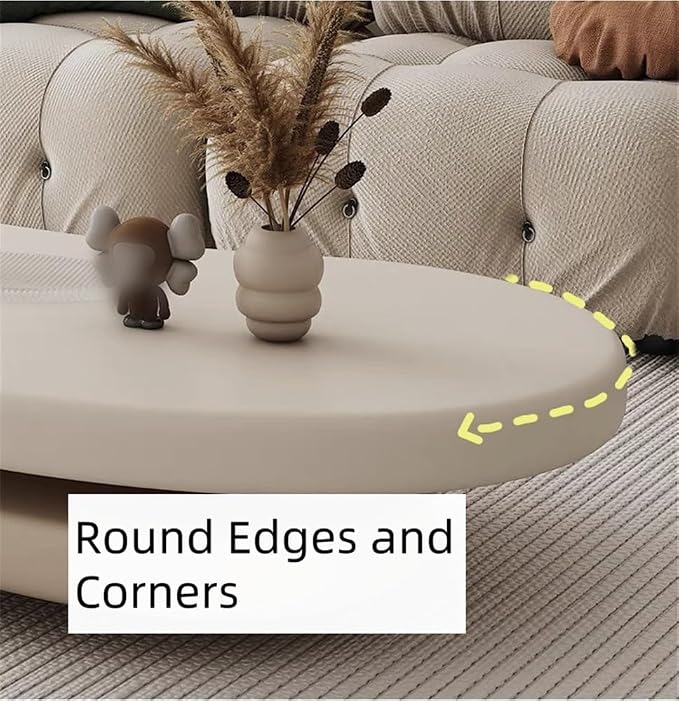 Modern Rotating Double-Decker Coffee Table, Mango Shaped Center Table | Irregular Dining Table for Living Room, Tea Table for Bedroom and Office Spaces