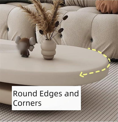 Modern Rotating Double-Decker Coffee Table, Mango Shaped Center Table | Irregular Dining Table for Living Room, Tea Table for Bedroom and Office Spaces