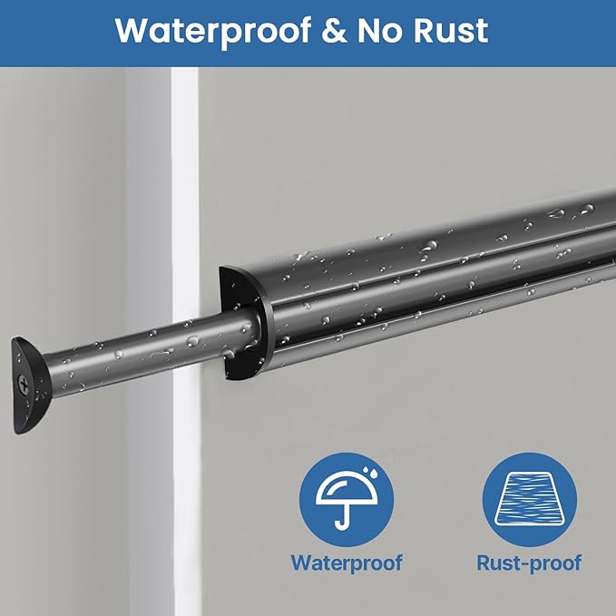 Valet Rod 14-Inch，Tenovel Pull-Out Closet Clothes Rust-Free Closet Hanging Clothes Hat Rack Rod -Gunmetal Gray