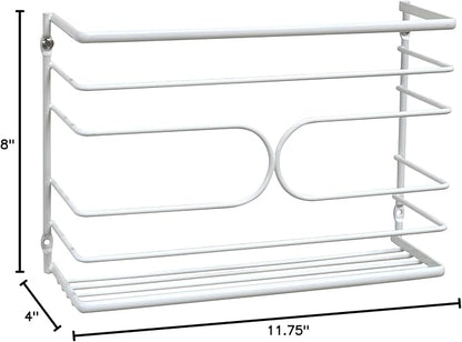 Deco Brothers Wall Mount Kitchen Wrap Organizer Rack, White