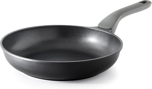 PRICUSIS Nonstick Frying Pan, 8/10/12 Inch Skillet with Stay Cool Handle, Fully Coated, Induction Compatible & Oven Safe, 100% Dishwasher Safe, PTFE & PFOA Free（10 Inch, Black Sesame）