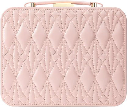 Large Jewelry Travel Case, Jewelry Case for Necklaces Large Jewelry Case Jewelry Box for Women Girls. (Pink)