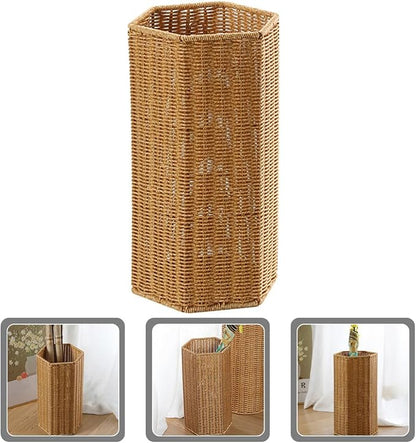 Alipis Woven Umbrella Stand for Entryway Freestanding Umbrella Holder Basket Storage Rack Tall Floor Woven Bucket Flower Vase for Canes Walking Sticks Organizer